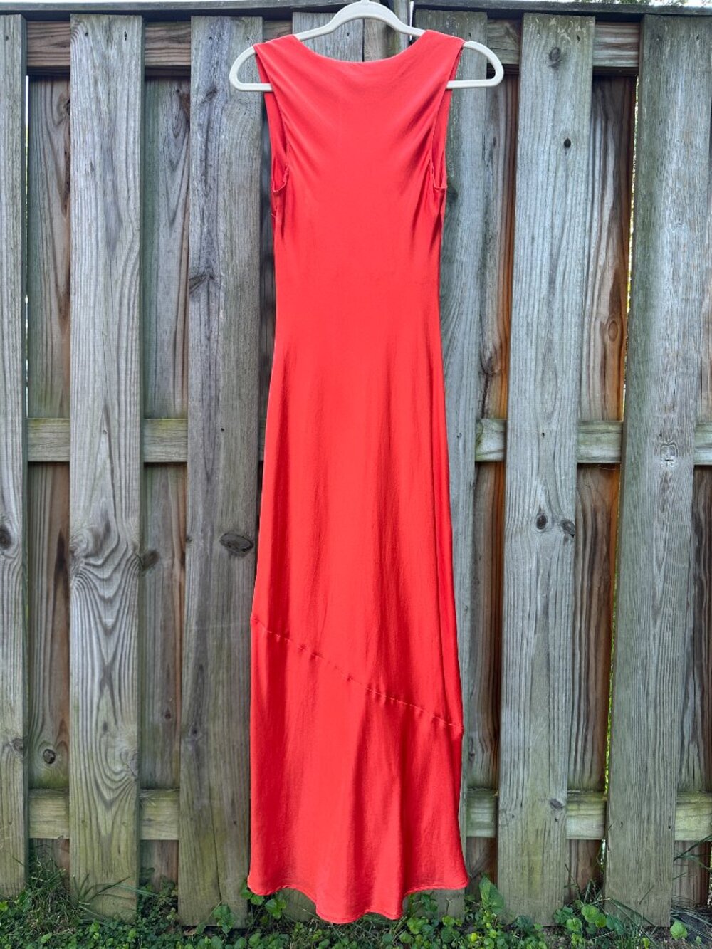Reformation Tacoma Silk Midi Dress Paprika Orange Red Wedding Cocktail XS - Picture 4 of 10